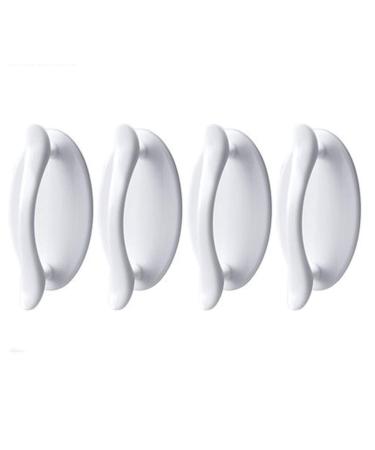 4 pcs Round Safety Handle Glass Door Wardrobe Cupboard Drawer Invisible Hole-Free Self-Adhesive Handle Home Hardware Supplies (Color : White)