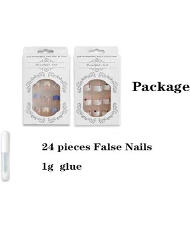 False Nails Long Ballet Full Cover Glue Included Press on Nails 24 Pieces Black Geometric Nail Art Tip with Box for Nail Salons and Women DIY Nail Art - Buy Online on GoSupps.com