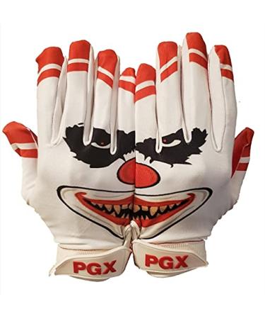 Primal Baseball Crazy Clown Football Receiver Gloves for Adult and Youth (Adults, X-Large), Black