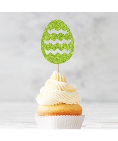 26Pcs Happy Easter Cupcake Toppers Easter Egg Double-sided Colored Paper Banners Colorful Glitter Cupcake Picks for Happy Easter Theme Party Cake Decorations Supplies - Buy Online on GoSupps.com