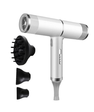 Conlanler White Wind Hair Dryer Diffuser High Power Dryer Hair Blow Anion Dryer for Hair Dryers Home US Plug