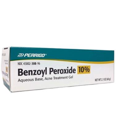 Perrigo 10% Benzoyl Peroxide Acne Treatment Gel 2.1 oz (Pack of 2)