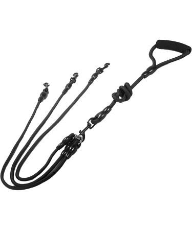 3-in-1 Dog Leash Coupler - 360 Rotatable Triple Leash for Small & Medium Dogs - Adjustable Splinter Linen Black - Perfect for 1 2 or 3 Pets - Buy Online on GoSupps.com