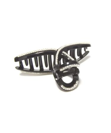 Meilliwish Long Noble Large Sparkling Black Ponytail Holder Hair Claw Clip for Women - 1 Piece (D113) | International Shipping Available - Buy Online on GoSupps.com