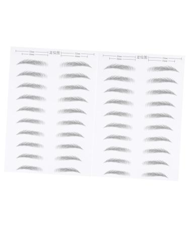 Housoutil Black Eyebrows 4 Sheets Pairs Eyebrow Makeup Tools Artificial Eyebrow Patch Eyebrow Stickers Water Proof 3d