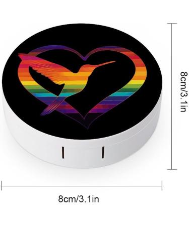Heart Hummingbird Colorful Contact Lens Case with Mirror | Portable & Cute Travel Kit for Eye Care - Buy Online on GoSupps.com
