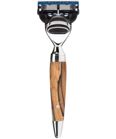 M HLE Stylo Series Shaving Set - Silvertip Fibre Gillette-Compatible Hammered Beech - Premium Shaving for Men - Buy Online on GoSupps.com