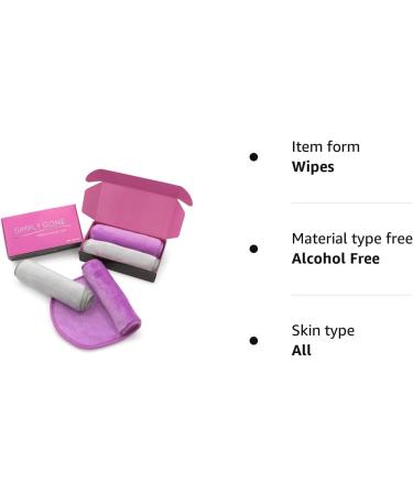 Simply Gone Makeup Remover Cloth 2 Pack | Reusable Magic Eraser for Waterproof Mascara | Ideal for Sensitive Skin | Grey & Purple - Buy Online on GoSupps.com