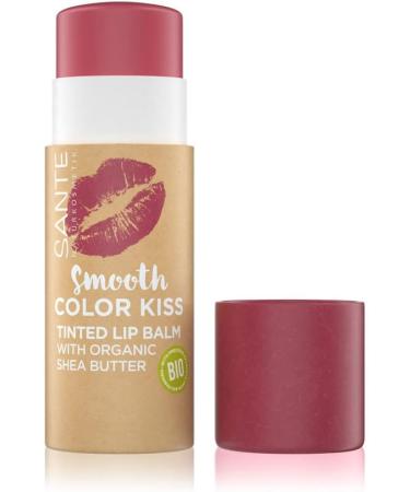 Sante Naturkosmetik Naturkosmetik Smooth Color Kiss 02 Soft Red Red Tinted Lip Balm with Organic Shea Butter Moisturizing Delicate Fruity Scent 8.5 g - Buy Online on GoSupps.com