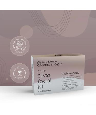Aroma Magic Silver Facial Kit - 7 Steps Hydrating & Soothing Skincare Set for Dry & Sensitive Skin | Single Use | Radiant Glow - Buy Online on GoSupps.com