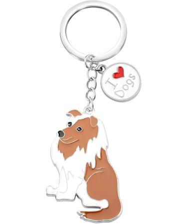 Ensianth Dog Keychain - Perfect Gifts for Dog Lovers & Owners | Puppy Paw Print Keyring for Mom Dad & Shetland Sheepdog Fans - Buy Online on GoSupps.com