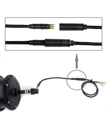 60cm Alliteqwe E-Bike 9Pin Motor Extension Cable - Waterproof Hub Motor Connector, Black - Buy Online on GoSupps.com