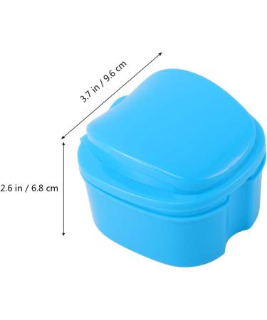 Milist Box Prosthesis Case with Lid - Sky Blue Soaking Mug for Dentures Sieve Hinges & Cleaning Tablets - Ideal Prosthesis Holder - Buy Online on GoSupps.com