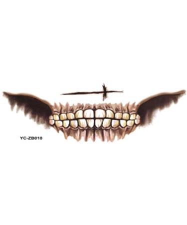 12 Styles Halloween Temporary Tat toos Kit Horror Mouth Tat too Stickers Halloween Temporary Tatt oos Face Makeup Waterproof Realistic Scar Wound Sticker for Halloween Cosplay Decorations - Buy Online on GoSupps.com