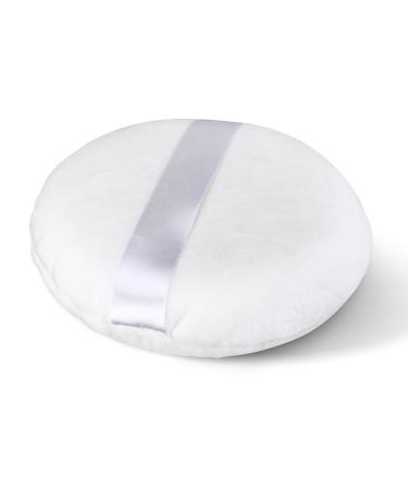 Sibba Large Loose Powder Puff 5.12 Inch Ultra Soft Washable Reusable Velour Face Body Powder Puff with Ribbon for Face Cleaning Makeup & Powder Foundation Blending Wet Dry Makeup Tool