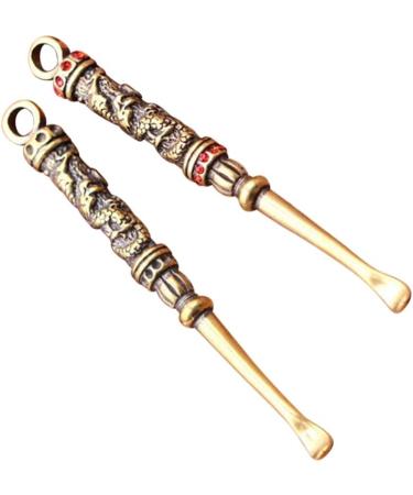 Milisten Brass Ear Spoon Set - Retro Dragon Ear Wax Remover Keychain Pendants - Buy Online on GoSupps.com