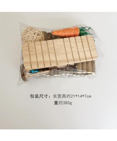 Runfar Natural Wooden Hamster Toy Kit - Exercise Bell Roller & Tooth Care Toys for Hamsters Chinchillas Rabbits & Guinea Pigs - Buy Online on GoSupps.com