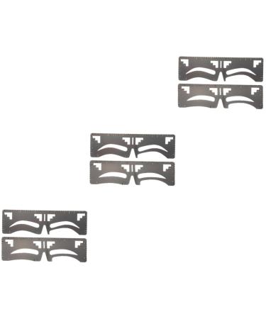 NOLITOY 6 pcs Women Tool Makeup Brow Steel Ruler Stencil Stencils Template Shaping for Eyebrow Supplies 17x4.8cmx3pcs Blackx3pcs