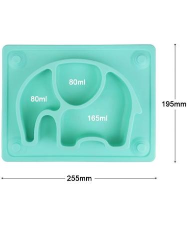 SILIVO Suction Plate - Silicone Baby Plate for Toddlers - Green Elephant Design - 10 x 7.8 x 1.1 inches - Buy Online on GoSupps.com