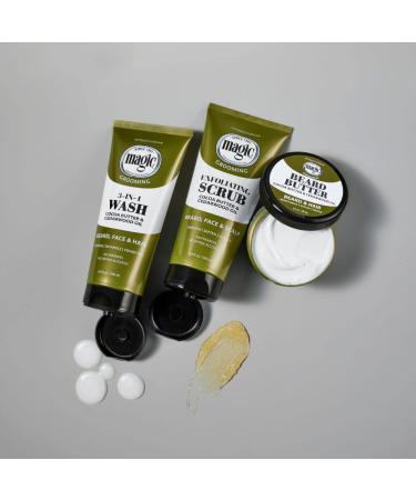 Softsheen-Carson Magic Men's Exfoliating Face Scrub - Cocoa Butter & Cedarwood Oil for Beard, Skin & Scalp - 6.8 fl oz - Buy Online on GoSupps.com