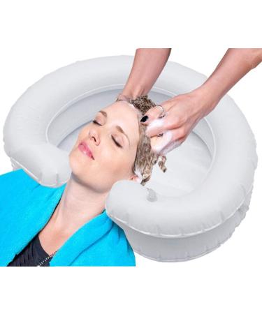 Inflatable Hair Washing Basin for Bedridden - Large Portable Shampoo Bowl for Supreme Comfort - White - Buy Online on GoSupps.com