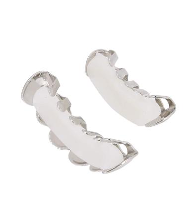 Shiny Silver Grillz for Halloween | Unique Teeth Decoration Jewelry Party Gift - Buy Online on GoSupps.com