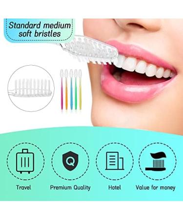 Newtay Disposable Toothbrushes 150 Pcs - Individually Wrapped Travel Size Soft Bristle Toothbrush Set - Medium Manual Brush Pack - 5 Colors (Blue, Green, Orange, Red) - Buy Online on GoSupps.com