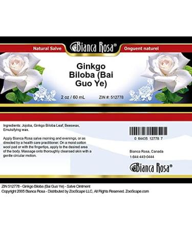 Bianca Rosa Ginkgo Biloba (Bai Guo Ye) - Salve Ointment (2 oz ZIN: 512778) - 3 Pack - Buy Online on GoSupps.com