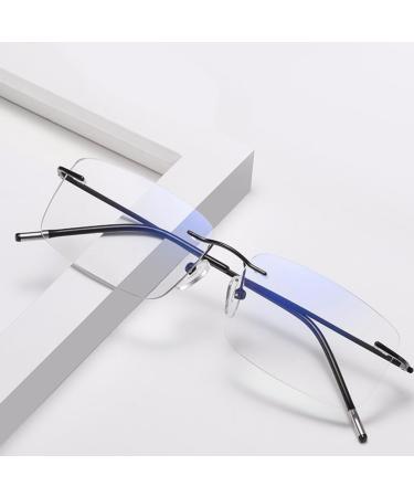 Ultra-Lightweight Rimless Reading Glasses for Men Progressive Multifocus Readers Anti Blue Light Glasses(Grandeur:1.5x) - Buy Online on GoSupps.com