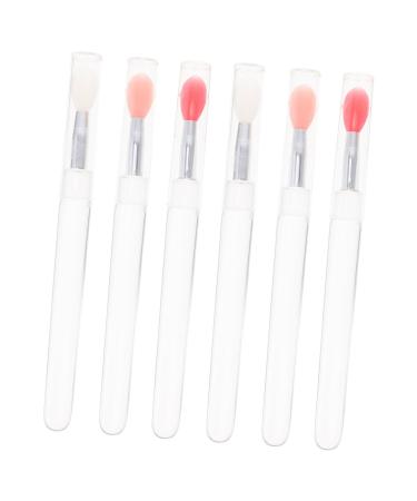 6pcs Lip Brush Eyeshadow Brush Makeup Beginners Silicone Lip Film Brush Lipstick Lip Gloss Wands Cosmetic Brush Silicone Tools Glossy Face Lip Gloss Travel