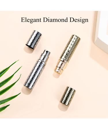 Refillable 5ml Travel Perfume Atomiser for Women and Men - Leak-Proof Portable Dispenser - Dimond Design Grey - Buy Online on GoSupps.com