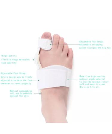 Unisex Bunion Corrector Toe Thumb Valgus Correction Belt - Day & Night Support (White) - Aoyuexi - Buy Online on GoSupps.com