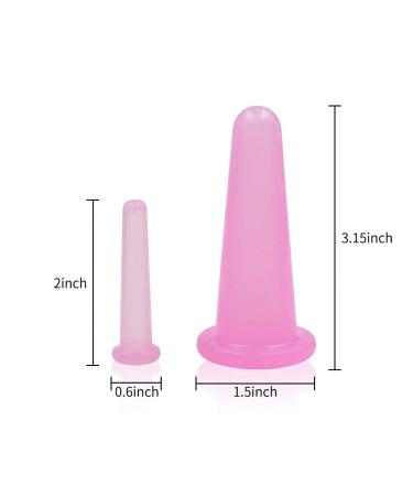 KRISMYA 4 Pcs Facial Cupping Set - Silicone Massage Cups for Face, Neck, Back & Eyes | Anti-aging Beauty Tool for Body Facial Care - Pink - Buy Online on GoSupps.com