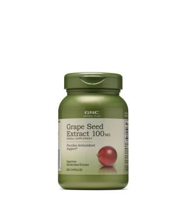 GNC Herbal Plus Grape Seed Extract 100mg | Provides Antioxidant Support Vegetarian Sodium Free Zero Sugar | 200 Capsules 200 Servings (Pack of 1)