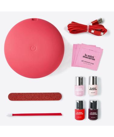 Le Mini Macaron DIY Deluxe Gel Manicure Kit | Gel Nail Polish Set with LED Dryer Lamp, 4 Mini Gel Polishes, Cuticle Stick, Nail File & Remover Wraps | Rouge & Moi - Buy Online on GoSupps.com
