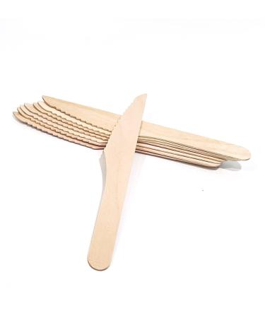 EnvoWise | Disposable Wooden Knives 100pcs 6.5" Length | Eco-Friendly Knives Compostable Knives Disposable Spreader Knife Butter Knife 100 Knives