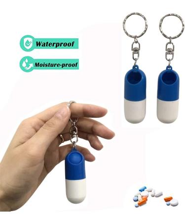 2 Pack Portable Mini Pill Case Keychain - Travel-Friendly Vitamin & Medicine Holder for Camping & First Aid - Buy Online on GoSupps.com