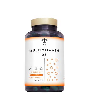 Multivitamins and minerals 200% of the daily dose vitamin complex magnesium vitamin C vitamin D Zinc B1 B6 B12 vitamins for fatigue 90 capsules. N2 Natural Nutrition EU
