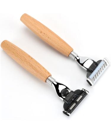 Buy Safety Wood Handle Double Edge Shaver - Portable Reusable Beard Cleaning Tool for Men & Women | Fast International Shipping - Buy Online on GoSupps.com