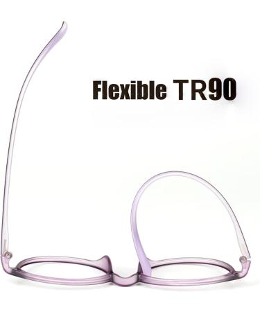 Fashion Blue Light Blocking Reading Glasses for Women | Ultra-Light TR90 Round Frame Computer Readers 2.0x - Stylish & Comfortable - Buy Online on GoSupps.com