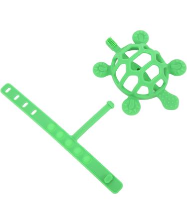 Alomejor Baby Teething Toy - Silicone Food Grade Cartoon Turtle Teether for Babies - Safe & Fun Green Design - Buy Online on GoSupps.com