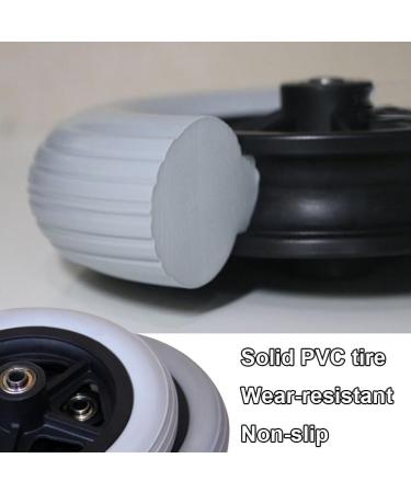 2pcs PVC Wheels Replacement Wheelchair Caster 6in 7in 8in Front Wheel Walker Solid Wheel Replacement with Steel Front Fork Non-Slip Wheels(Black 20cm(8inches)) 20cm(8inches) Black - Buy Online on GoSupps.com