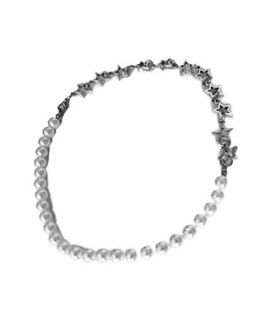 Oralgo's delicate hollow star trailer necklace with art beads trendy necklace gift for women and girls alloy and art beads