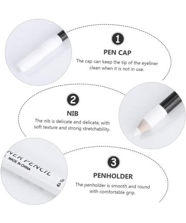 DRESSOOS 24pcs Eyeliner Pencil Eye Makeup Tool Liquid Eyeliner Highlighter Eye Liner Woman Wooden Pole White - Buy Online on GoSupps.com