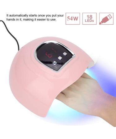 54W Intelligent UV LED Gel Nail Polish Dryer Manicure Tool with Automatic Sensors and LCD Display - Pink - Buy Online on GoSupps.com