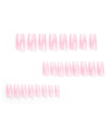 Shop Mouyouglow Press on Nails - Lang Square Rosa Gradient White Full Cover Artificial Nails with Glue - Buy Online on GoSupps.com