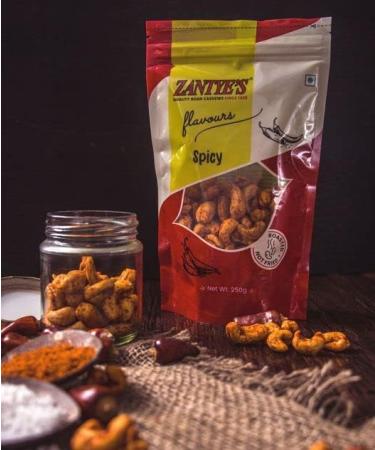 Zantye's Original Goan Cashews 6 Flavours box Spicy/ChillyGarlic/Pepper/Salted/Dry Salted/Raw - Buy Online on GoSupps.com