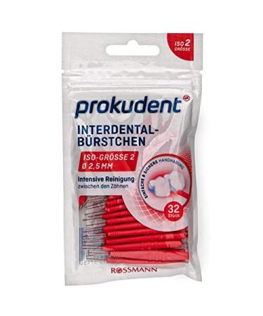 Prokudent Interdental Brushes ISO 2 1 x 32 pieces 2.5 mm intensive cleaning between the teeth easy & safe handling