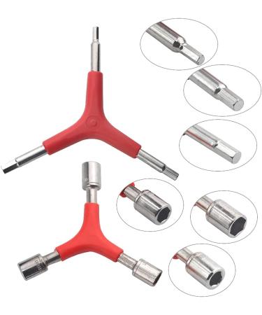 XINMEIWEN Bike Spoke Wrench Tool Kit - 5Pcs | Includes Rubber Handle Wrench & Rim Truing Tool | Bike Repair Essentials - Buy Online on GoSupps.com