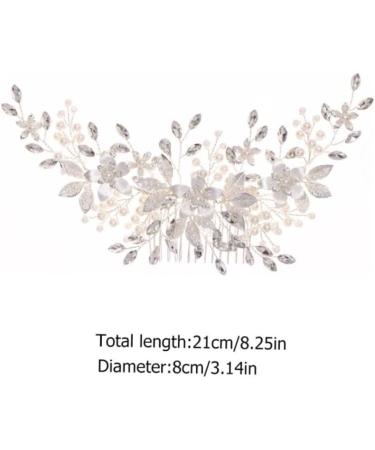 FRCOLOR Alloy Pearl Hair Comb Vintage Ornaments Flower Hair Comb Wedding Hair Teasing Comb Wedding Hair Comb Tiara Crystal Iron Wire Hair Accessories Bride White - Buy Online on GoSupps.com